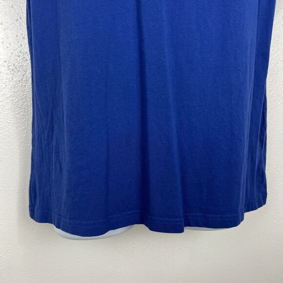 BOSS Hugo Boss Shirt Men Large Blue Short Sleeve Slim Fit Solid Spellout Tee - Picture 8 of 11